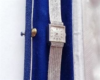 Vintage 18k White Gold and Diamonds Rolex Ladies Watch