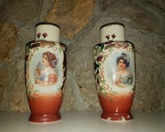 Antique portrait vases