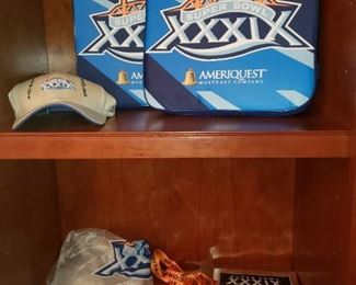 Superbowl Jacksonville Florida hats, seat cushions etc