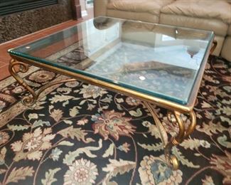 Glass Bronze Iron Glass top Coffee Table 