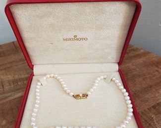 Mikimoto 18" Grade A  Pearls 6.5-7 mm in Box w/ papers