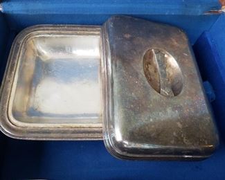 RARE Chrysler Building Elite N.Y.C. Cloud Club custom Silver plated Lidded Casserole Dish stamped Reed & Barton Silver soldered NS 7228  10 Cloud Club 