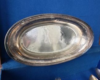 RARE Chrysler Building Elite N.Y.C. Cloud Club located on the 66th, 67th and 68th floors, custom Silver plated Oval Vegetable dish stamped Reed & Barton Silver soldered Cloud Club 6352-S 