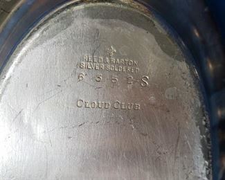 RARE Chrysler Building Elite N.Y.C. Cloud Club custom Silver plated Oval Vegetable dish stamped Reed & Barton Silver soldered Cloud Club 6352-S 