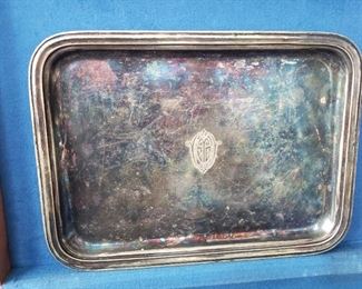 RARE Chrysler Building Elite N.Y.C. Cloud Club located on the 66th, 67th and 68th floors, custom Silver plated small serving tray stamped Reed & Barton Silver soldered 2200 U2 12 Cloud Club 