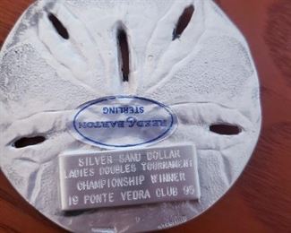 Heavy Sterling Silver Sand Dollars  by Reed & Barton trophys for golf tournament in Ponte Vedra Bach Fl