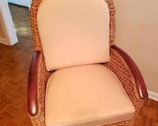 Custom made Wicker Woven Chair and Ottoman
