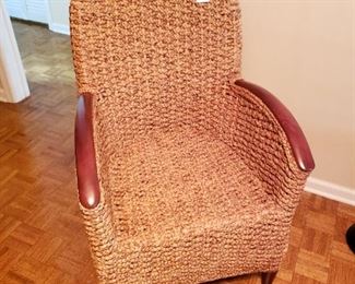 Custom made Wicker Woven Chair and Ottoman
