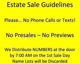 Sale Guidelines