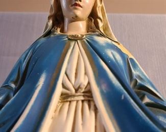 Large Blessed Mother Chalkware Statute