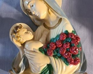 Madonna w Roses and Child (wall hanger)