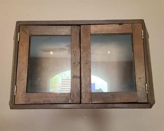 Unique - VINTAGE - Shadow box (wall hanging) 2 door w/ glass.