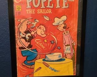 Popeye The Sailor Comic Book w/ frame