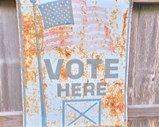 VINTAGE Vote here Sign