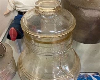 Glass Liberty Bell Cookie Jar