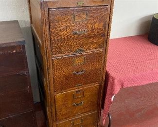 Old Oak Library Bureau Sole Makers Filing Cabinet