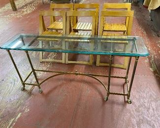 Mid-century Brass and Glass Table