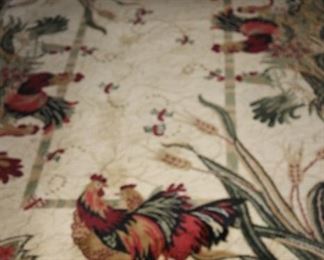 Rooster themed area rug.