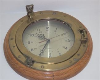 Brass port hole clock.
