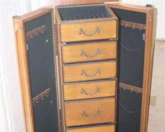 Free standing jewelry chest.