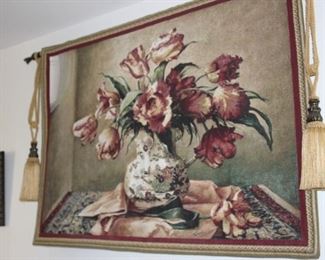 Floral hanging tapestry.