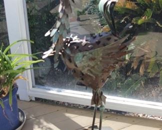 Custom made metal rooster, very rustic and weathered.