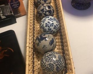 Blue and white ceramic decor
