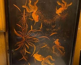 Unusual painted tray