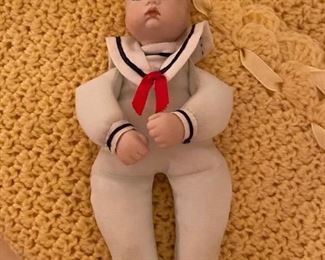 Vintage baby boy sailor doll