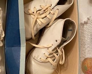 Vintage pair of leather baby shoes