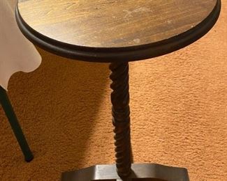 Small spiral wooden side table