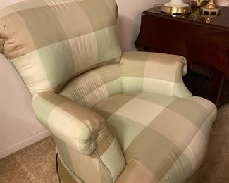 Check upholstered cozy chair