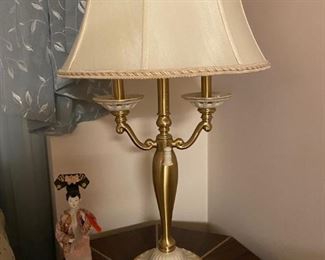 Beautiful pair of brass table lamps