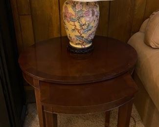 Two nesting tables and Japanese Lamp