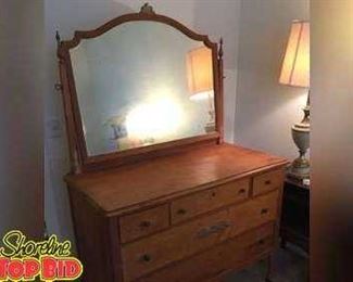 antique dresser chest of drawers with mirror large