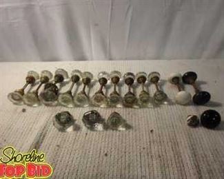 Victorian Glass Brass Door Hardware