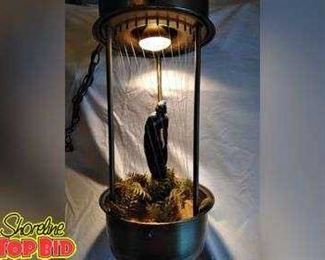 Vintage Grecian Nude Mineral Oil Rain Swag Light Lamp