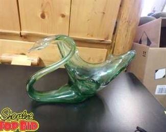 Vintage Pulled Glass Swan