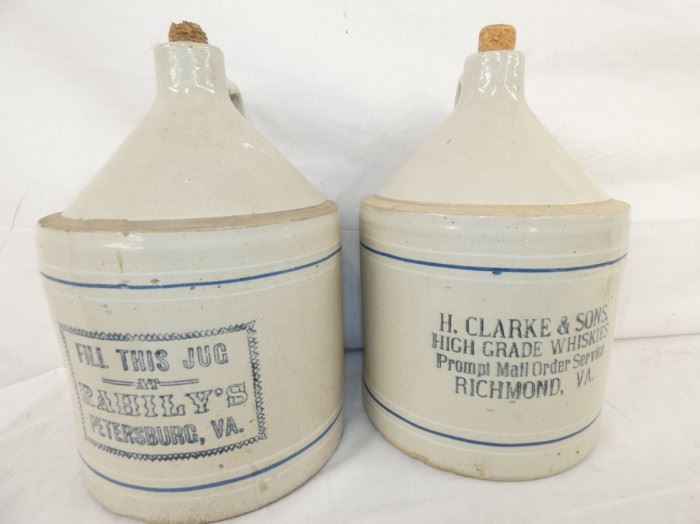 2G. PETERSBURG/RICHMOND VA WHISKEY JUGS 