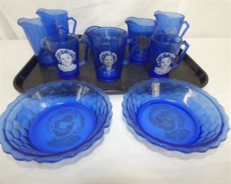 SHIRLEY TEMPLE BOWLS,PITCHERS,CUPS 