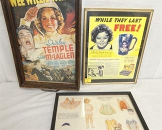 SHIRLEY TEMPLE FRAMED ADV. ITEMS 