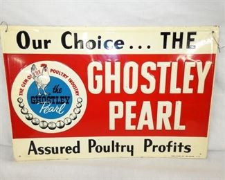 18X12 NOS 1959 GHOSTLEY POULTRY SIGN 