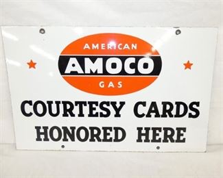24X15 PORC. AMOCO CARDS SIGN 