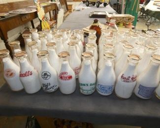 COLLECTION OF EARLY MILK BOTTLES 