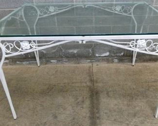 GLASS TOP WROUGHT IRON TABLE 