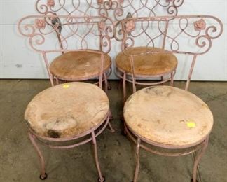 (4) MATCHING WROUGHT CHAIRS 