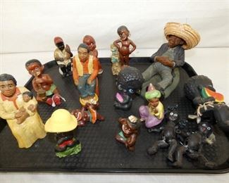 COLLECTION OF BLACK COLLECTIBLE FIGURES 