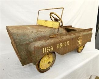 VIEW 4 OTHERSIDE ARMY JEEP PEDAL CAR 