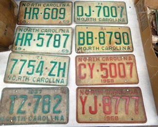 LATE 60'S-EARLY 70'S NC LICENSE TAGS 