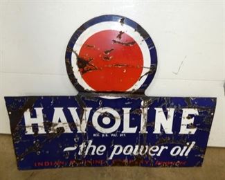 46 1/2X35 1/2 PORC. HAVOLINE OIL SIGN 